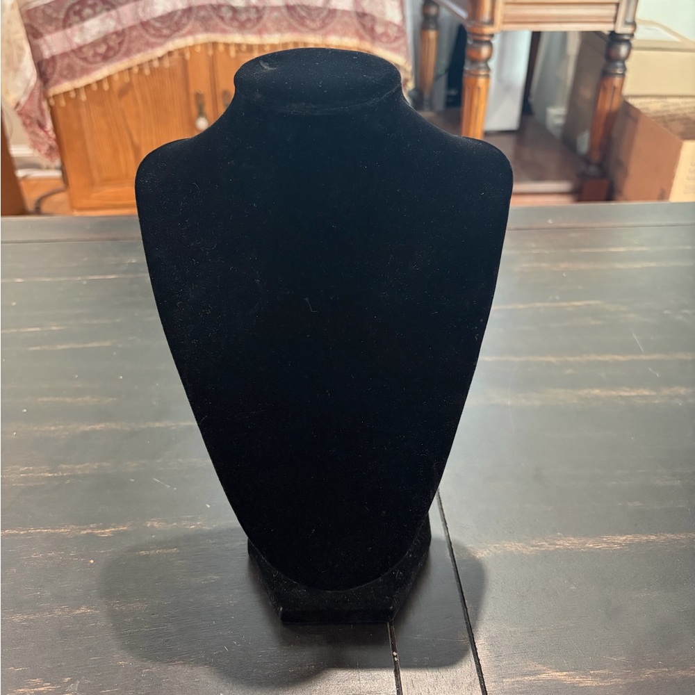 Black velvet necklace display